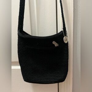 The Sak Black Crochet Shoulder Bag